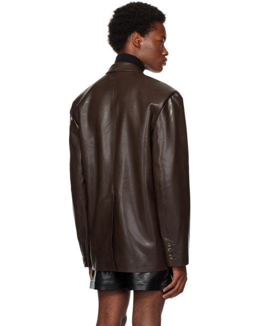 Nanushka Black Brown Gabriel Vegan Leather Blazer for men