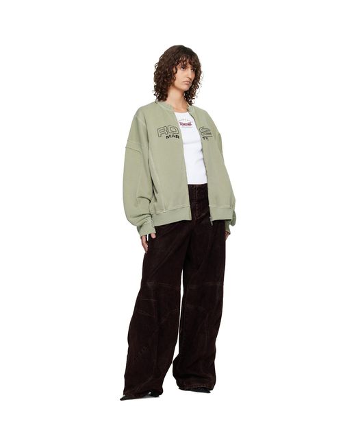 Martine Rose Gray Zip Up Crew Sweatshirt