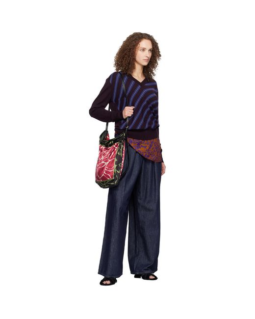 Dries Van Noten Red Small Scarf Tote