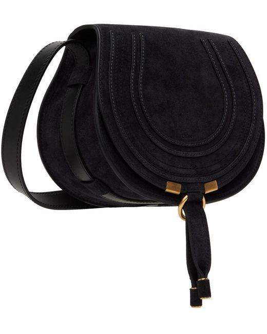 Chloé Black Navy Marcie Small Saddle Bag
