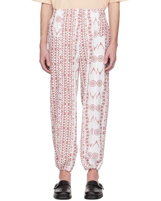 South2 West8 Pink Graphic Trousers for men