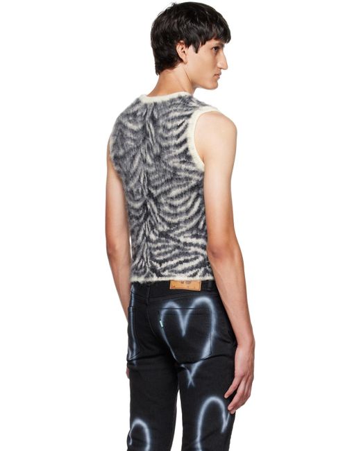 Doublet Black Zebra Vest for men
