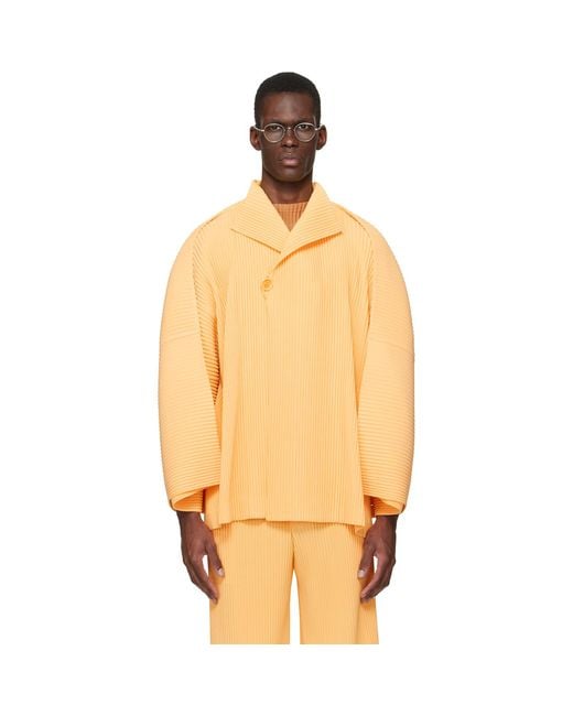 Homme Plissé Issey Miyake Orange Wear Or Wrap Jacket for men