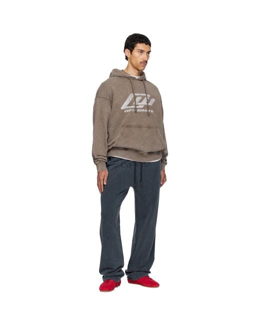 Off-White c/o Virgil Abloh Brown 'Ow' Racing Skate Hoodie for men