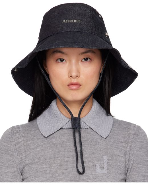 Jacquemus ネイビー La Croisière 'The De-Nîmes' デニム バケットハット Black