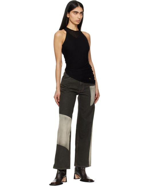 Eckhaus Latta Black Wide Leg Jeans