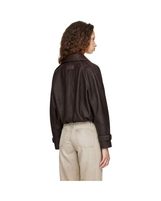 Acne Black Cropped Leather Jacket