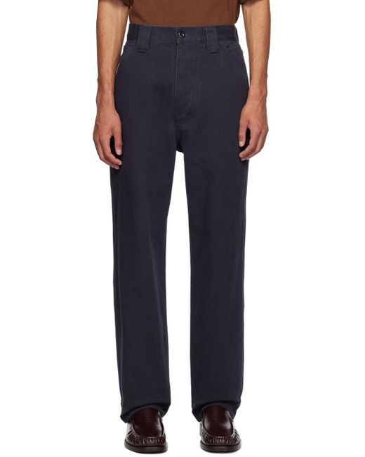 MHL by Margaret Howell Blue Dropped Pocket Trousers for men