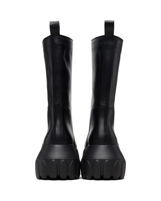 Rick Owens Black Temple Pull On Mega Tractor Boots for men