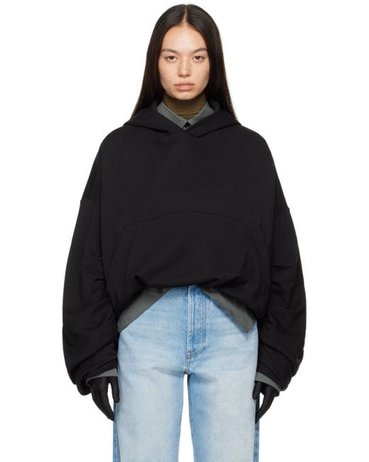 Dries Van Noten ドレープ フーディ Black