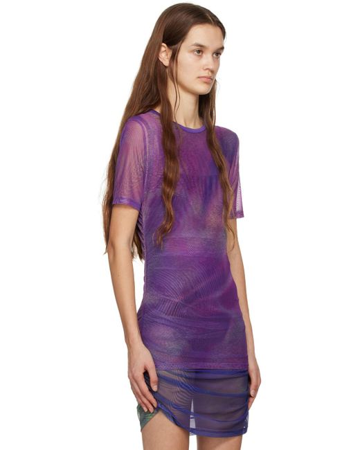 DRAE Purple Glitch Print T-shirt