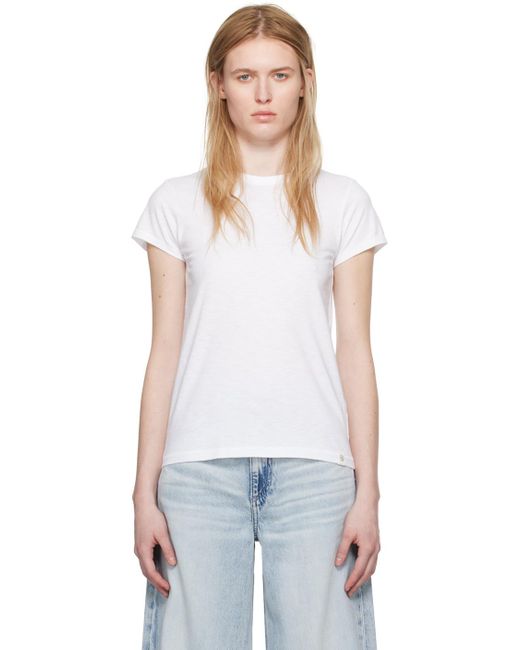 Ragbone t-shirt blanc en coton pima bio flammé Rag & Bone en coloris Multicolor