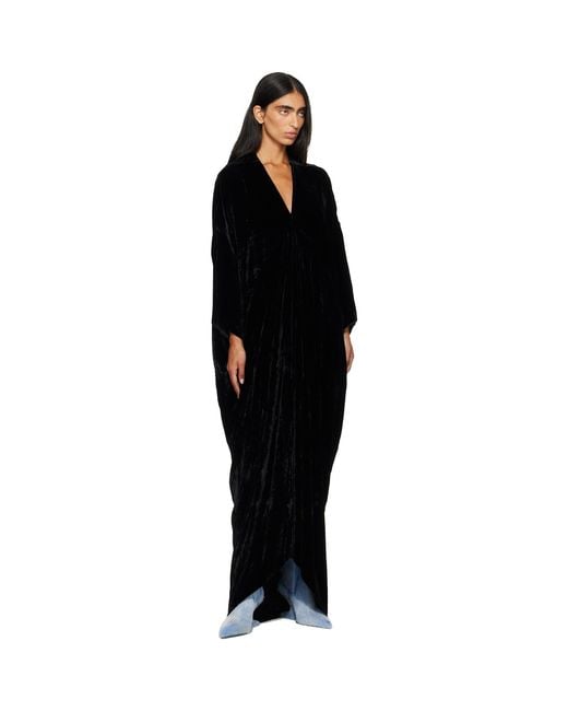 Rick Owens Black Tower Tommykite Maxi Dress