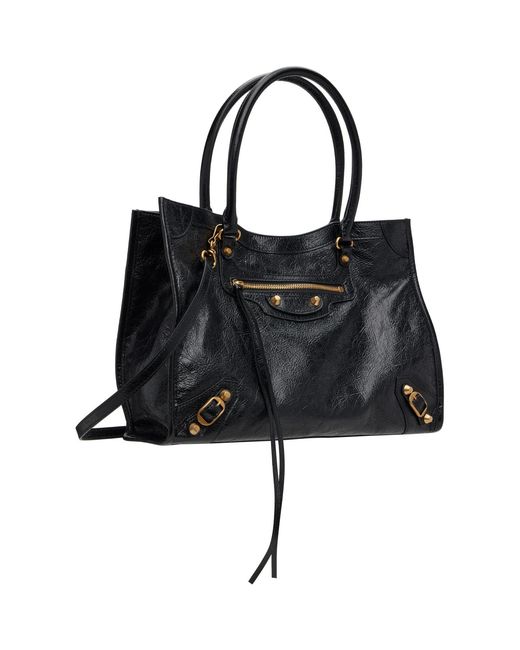 Balenciaga Black 'Le City' Arena Lamb S Tote