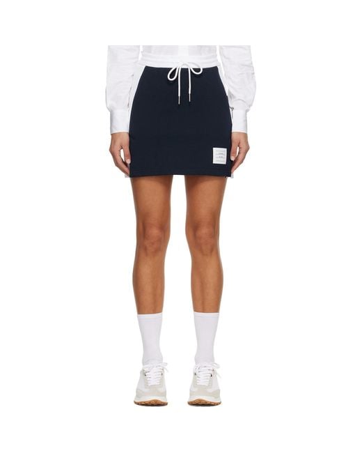 Thom Browne Blue Classic 4-Bar Jersey Miniskirt