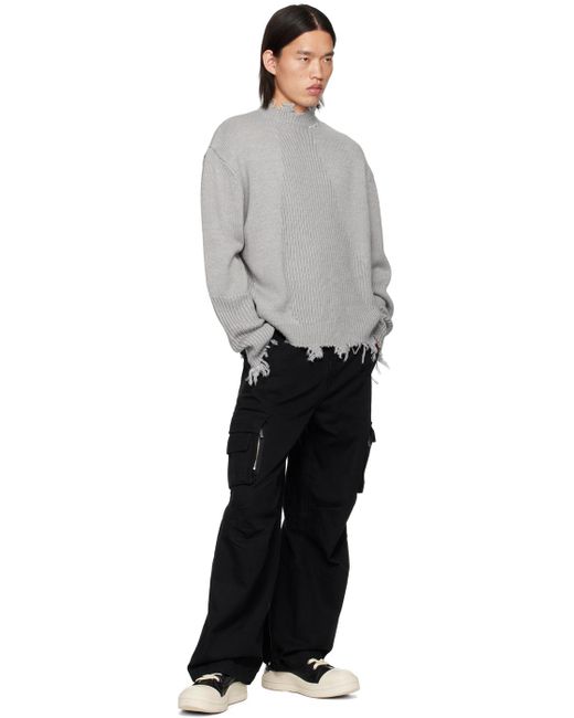 C2H4 Black Construction Cargo Pants for men