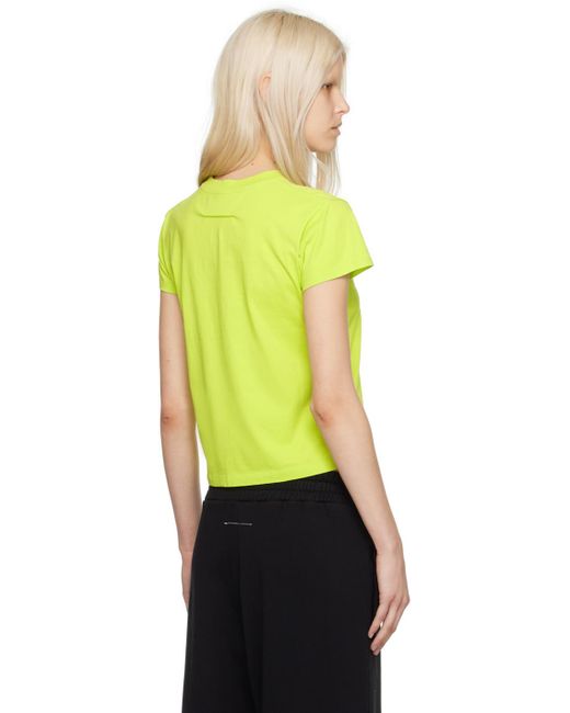 MM6 by Maison Martin Margiela Yellow Green Cropped T-shirt