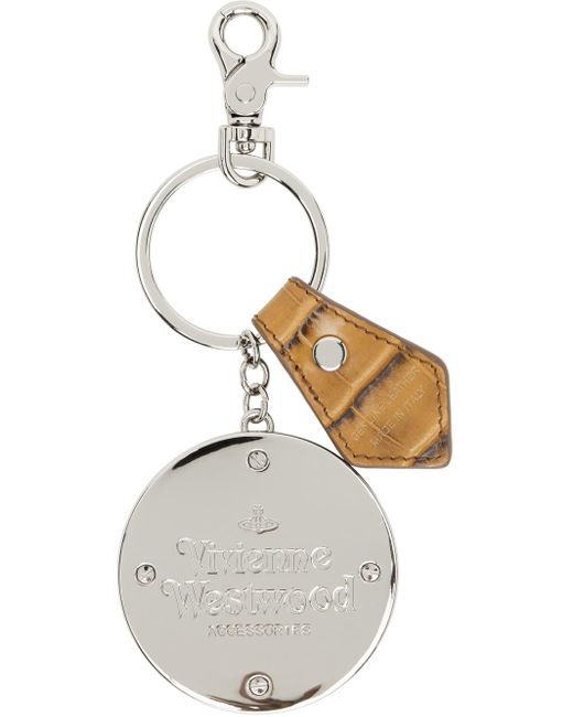 Porte-clés brun clair à orbe Vivienne Westwood pour homme en coloris White