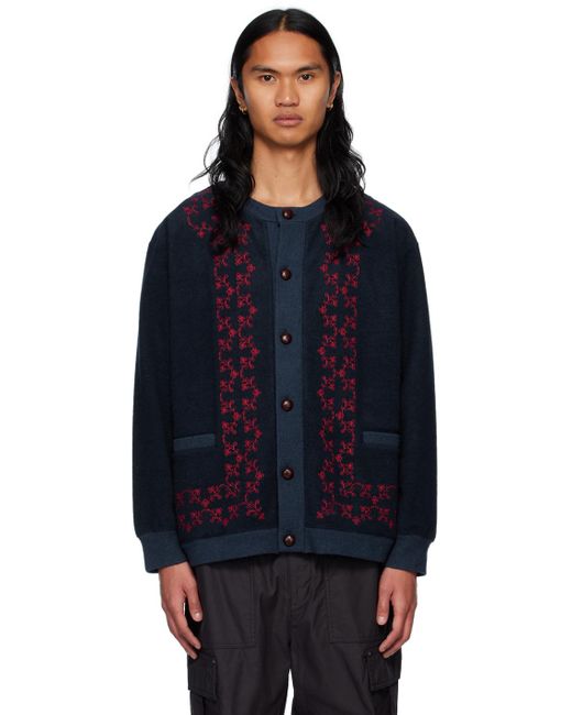 White Mountaineering Blue Mountaineering®︎ Embroidery Cardigan for men