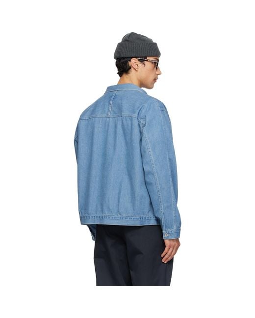 Nanamica Blue Short Denim Jacket for men