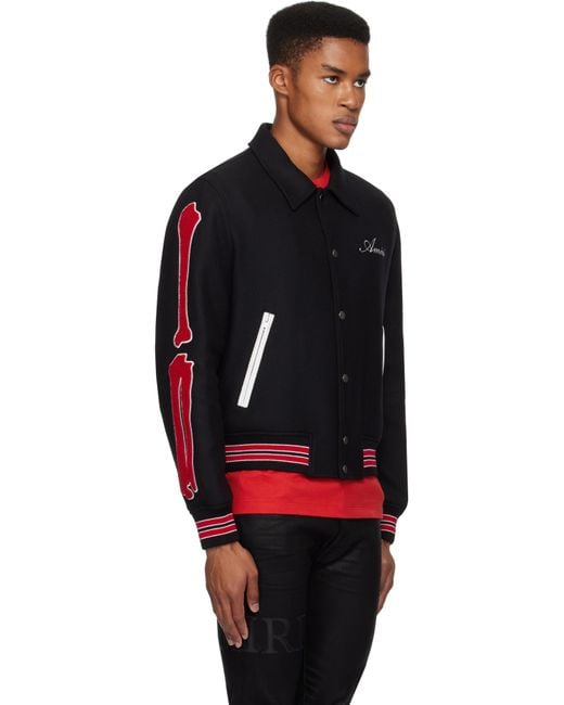 Amiri Black Bones Bomber Jacket for men