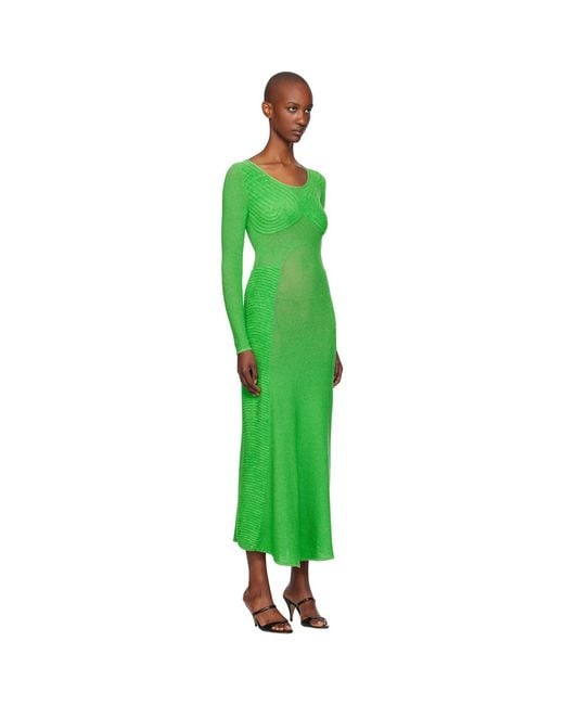 Isa Boulder Green Sweetheart Long Sleeve Maxi Dress