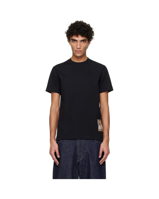 Burberry Black T-Shirt Patch Check for men