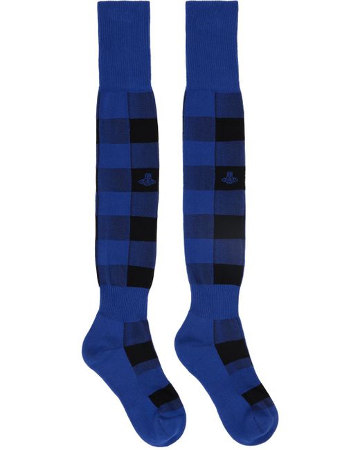 Vivienne Westwood Blue Check Socks for men