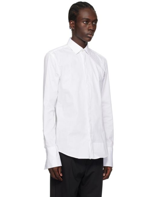 Chemise blanche à poignets mousquetaires HUGO pour homme en coloris White
