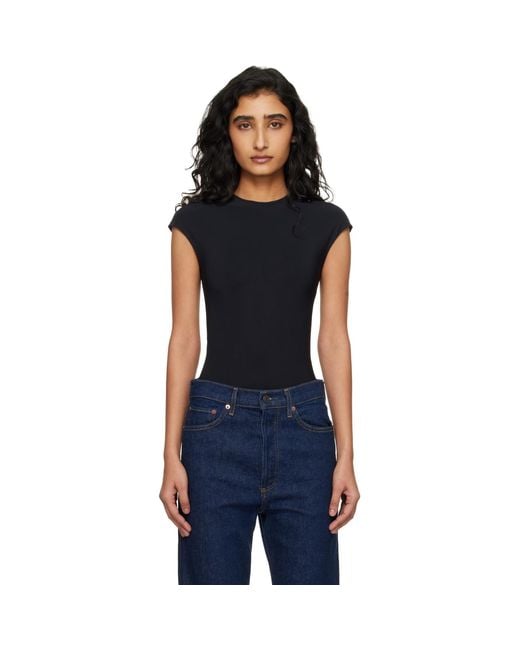 Agolde Black Agata Bodysuit
