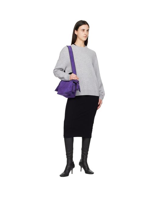 Acne Purple Musubi Mini Suede Crossbody Bag