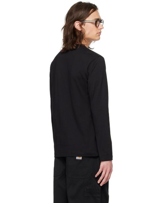 メンズ Comme des Garçons クルーネック 長袖tシャツ Black