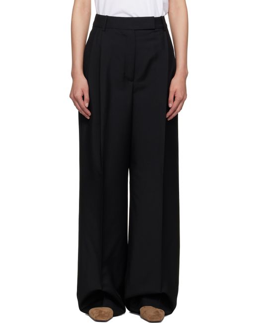 Rohe Black Mid-Waist Tailored Trousers
