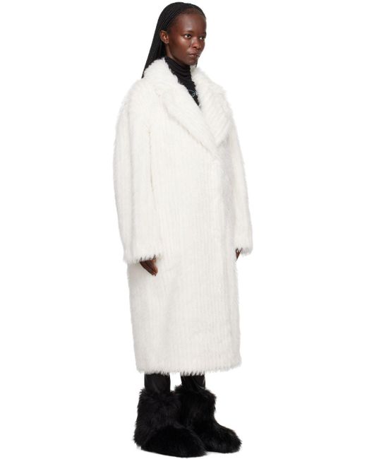 Stand Studio Offwhite Genevieve Fauxfur Coat in Black Lyst