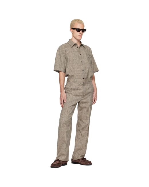 Bottega Veneta Natural Taupe Fleck Viscose Trousers for men