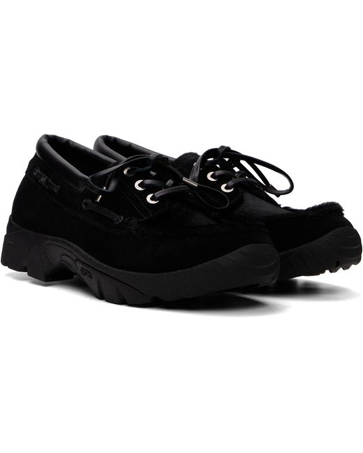 Wooyoungmi Black Suede Boat Shoes for men