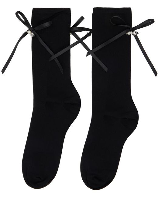 Simone Rocha Black Bell & Bow Socks