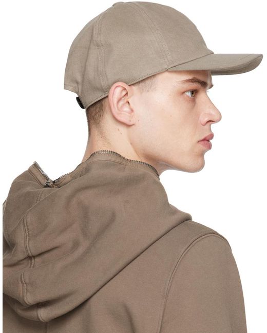 Rick Owens Brown Taupe Overdyed Foil Cap for men