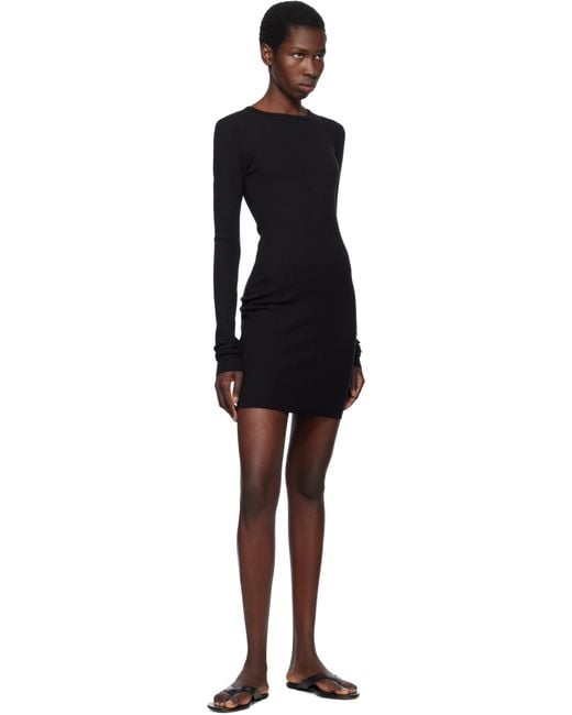ÉTERNE Black Long Sleeve Crewneck Minidress