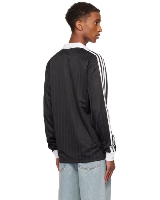 Adidas Originals Black Adicolor Piqué Long-Sleeve Polo for men