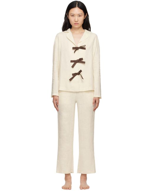Pyjama Blanc Cassé À Boucles Sleeper en coloris Black