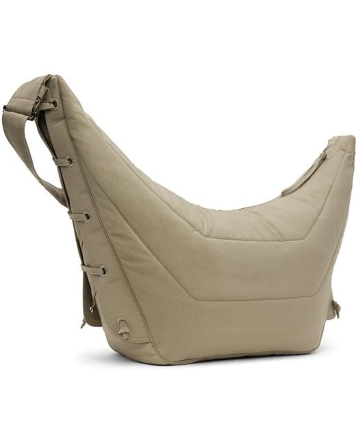 Lemaire White Taupe Large Soft Game Bag for men