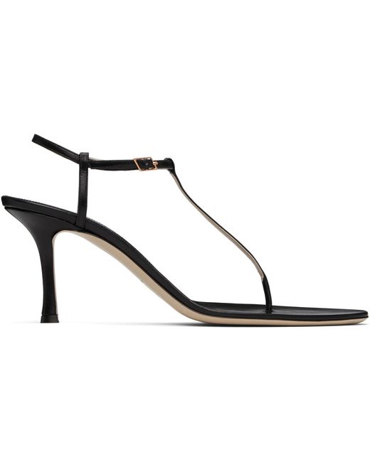 Christen Black 75Mm Mono Strap Heeled Sandals