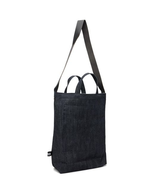 COMME DES GARÇON BLACK Blue Cotton Denim Cowhide Shoulder Strap Bag for men