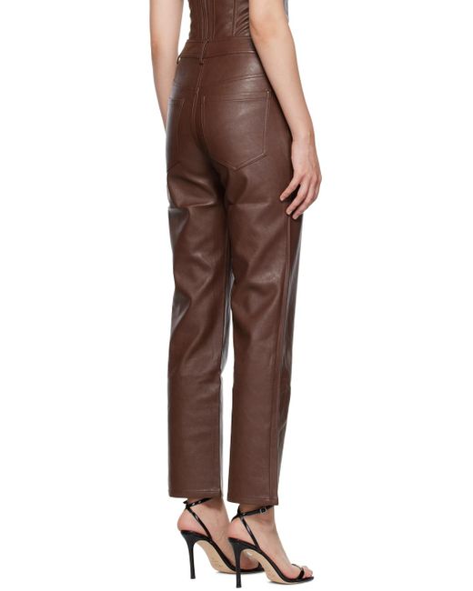 Miaou Brown Junior Faux-leather Pants