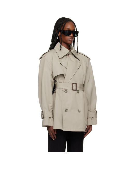 Wardrobe NYC Natural Clean Mini Trench Coat