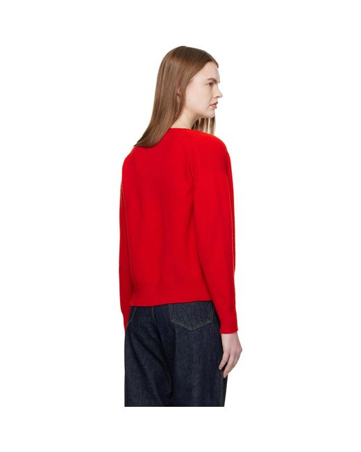 &Daughter Red Ada Crewneck Cardigan
