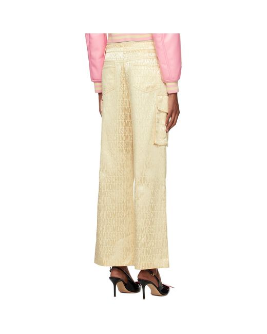 Moschino Natural Beige Jacquard Trousers