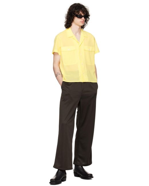 Chemise écourtée jaune Second/Layer pour homme en coloris Black