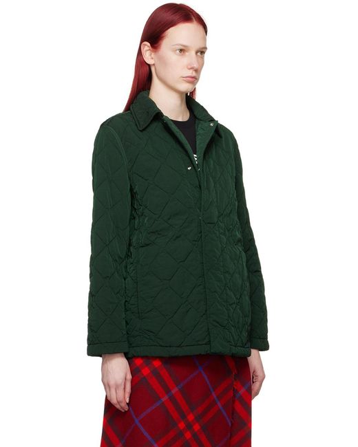 Manteau Matelassé Vert Burberry en coloris Green